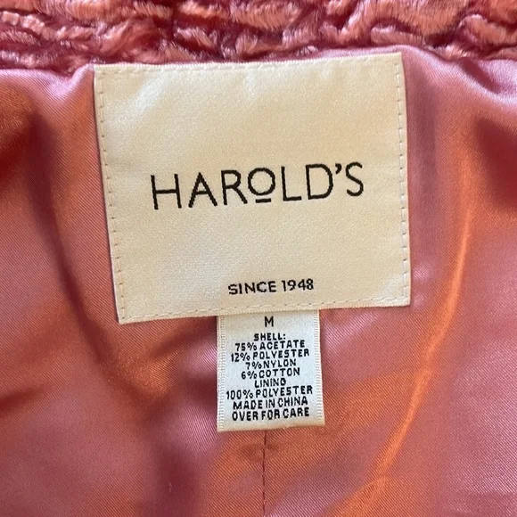 HAROLD’s Faux Fur Jacket with Hidden button closure down front. Like new - Picture 6 of 9